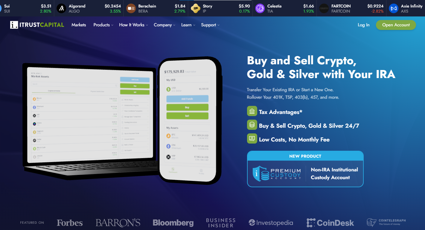 iTrustCapital Log-in Portal || Crypto IRA Account Access*